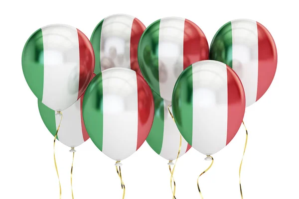 Luftballons mit italienischer Flagge, Feiertagskonzept. 3D-Darstellung — Stockfoto
