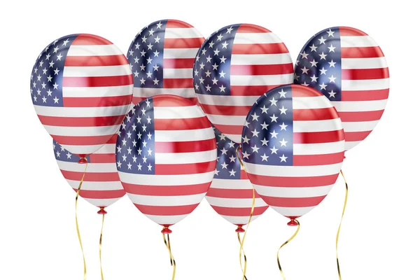 USA patriottische ballonnen met vlag van ons, federale vakantie concept. — Stockfoto