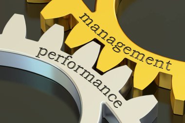 Yönetim performansı kavramı üzerinde tornalama, 3d render