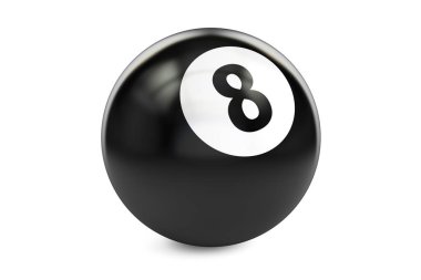 Bilardo siyah sekiz top, 3d render