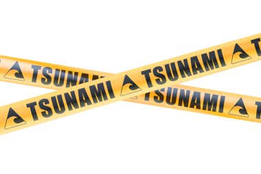 Tsunami Uyarı bariyer şeritler, 3d render