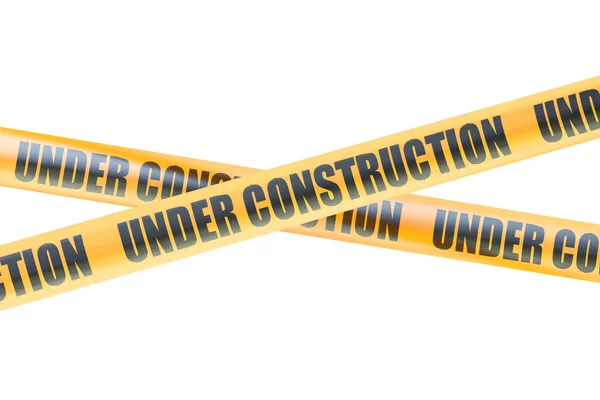 Under Construction Caution Barrier Tapes, 3D rendering — Stock Photo, Image