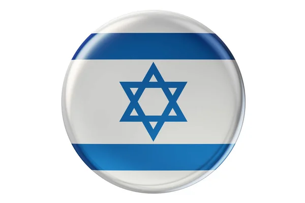 Odznak s vlajkou Izraele, vykreslování 3d objektů — Stock fotografie