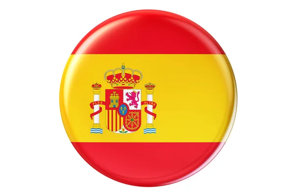 Badge con bandiera della Spagna, rendering 3D — Foto Stock
