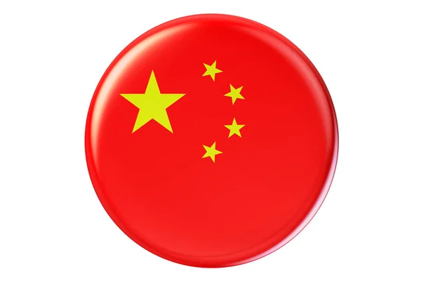 Badge con bandiera della Cina, rendering 3D — Foto Stock