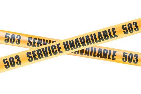 503 szolgáltatás nem érhető el óvatosan szalagok, 3d-leképezés — Stock Fotó