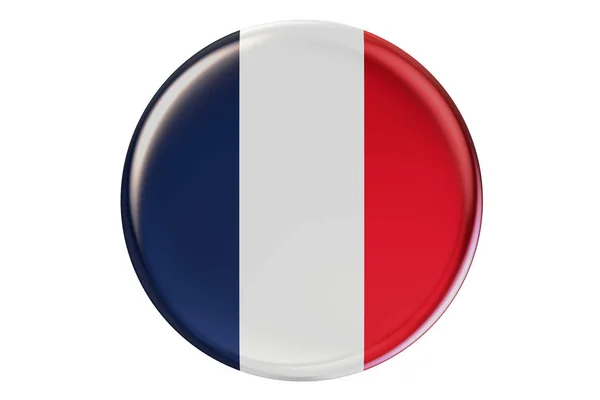 Insignia con bandera de Francia, Renderizado 3D — Foto de Stock