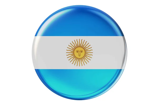 Badge with flag of Argentina, 3D rendering — Stock Photo, Image