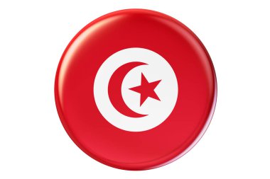 Tunus'un bayrak ile 3d render rozet