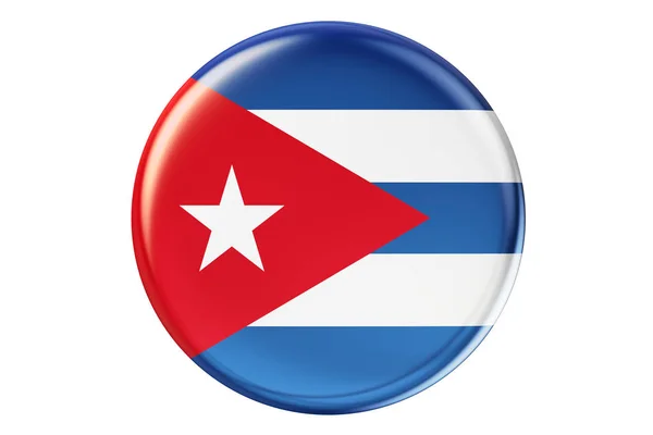 Odznak s vlajkou z Kuby, vykreslování 3d objektů — Stock fotografie