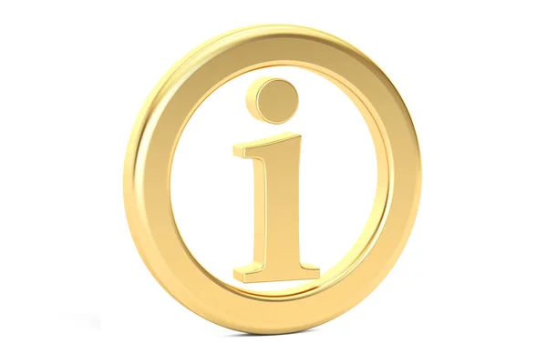 Info golden sign, symbol. 3D rendering — Stock Photo, Image