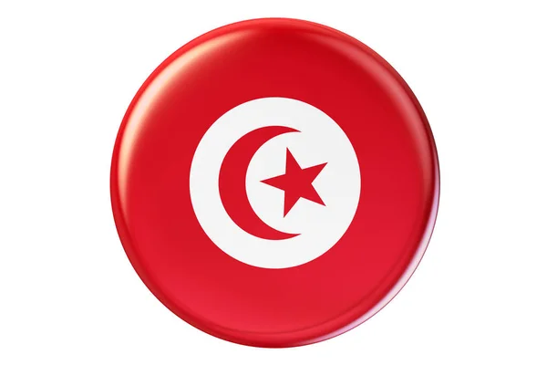 Distintivo com bandeira de Tunis, renderização 3D — Fotografia de Stock