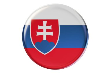 Slovakya, bayrak 3d render ile rozet