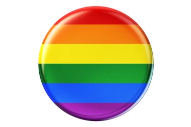 Gökkuşağı gay bayrağı, 3d render ile rozet