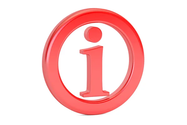 Punainen infomerkki, symboli. 3D-renderointi — kuvapankkivalokuva