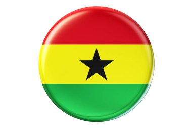 Gana, bayrak 3d render ile rozet