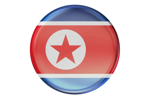Бейдж з Прапор Північної Кореї, 3d-рендерінг — стокове фото