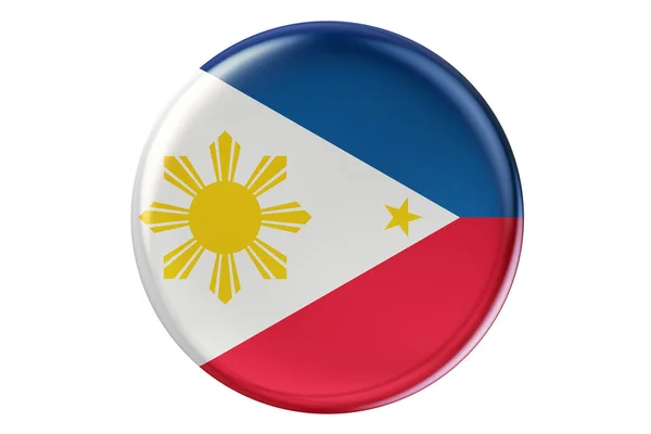 Badge avec drapeau des Philippines, rendu 3D — Photo