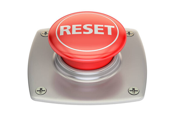 reset red button, 3D rendering