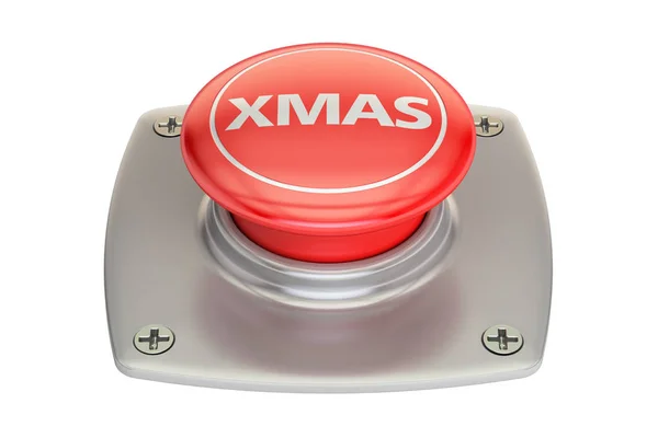 Різдво червоної кнопки, 3d-рендерінг — стокове фото