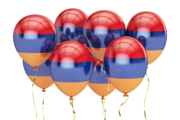 Luftballons mit Armenia-Fahne, Urlaubskonzept. 3D-Darstellung — Stockfoto