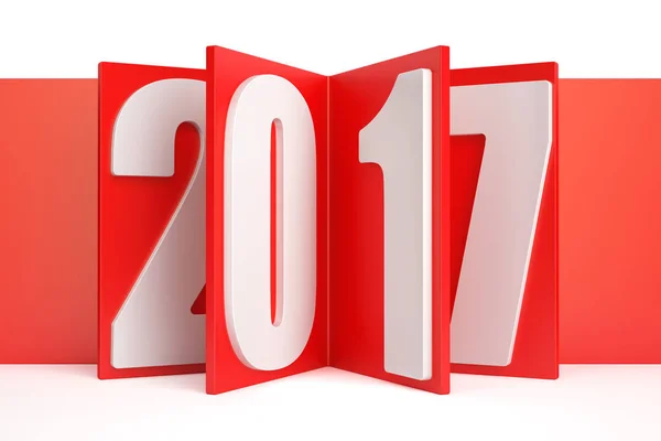 2017 Neujahrskonzept, 3D-Darstellung — Stockfoto