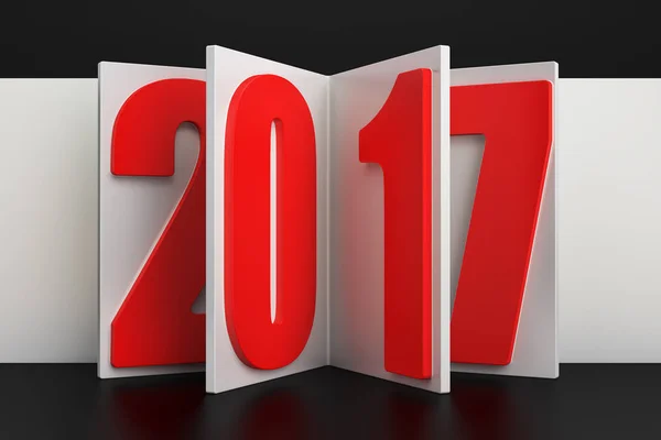 2017 Concetto astratto di Capodanno, rendering 3D — Foto Stock