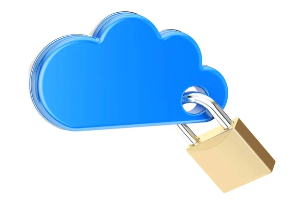 Cloud Computing met hangslot. Beveiliging en bescherming concept, 3 — Stockfoto