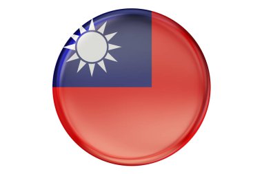 Tayvan bayrağı ile 3d render rozet