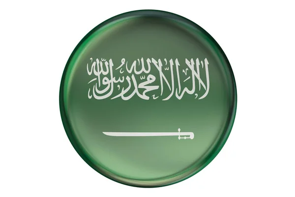 3d 렌더링, 사우디아라비아의 국기와 배지 — 스톡 사진