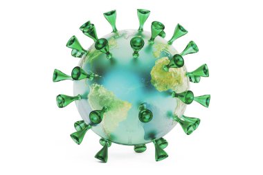 Virus Earth, 3D rendering  clipart