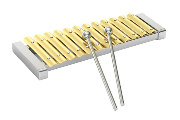 Gouden xylofoon, 3D-rendering — Stockfoto