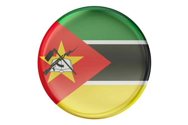 Insignia con la bandera de Mozambique, Renderizado 3D — Foto de Stock