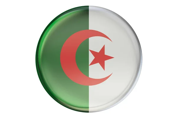 3 d レンダリング、アルジェリアの旗とバッジします。 — ストック写真