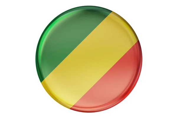 Бейдж з прапором Конго, 3d-рендерінг — стокове фото