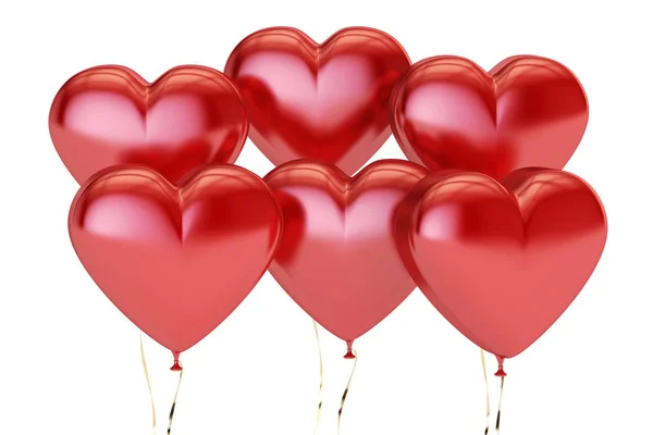 Globos del corazón del día de San Valentín, representación 3D —  Fotos de Stock