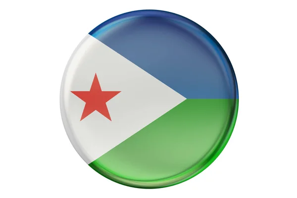 Бейдж з прапор Джибуті, 3d-рендерінг — стокове фото