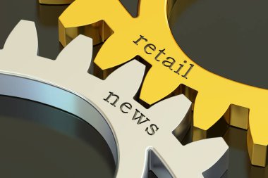 perakende haber kavramı üzerinde tornalama, 3d render