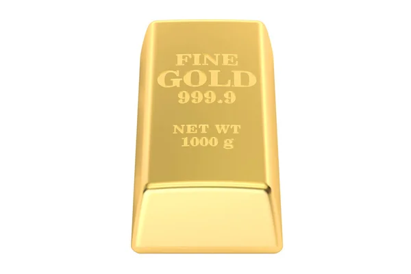 Gold ingot, 3D rendering — Stock Photo, Image