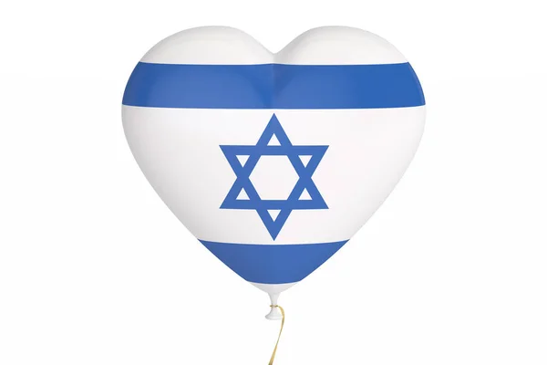 Ballons avec drapeau d'Israël, concept de vacances. rendu 3D — Photo