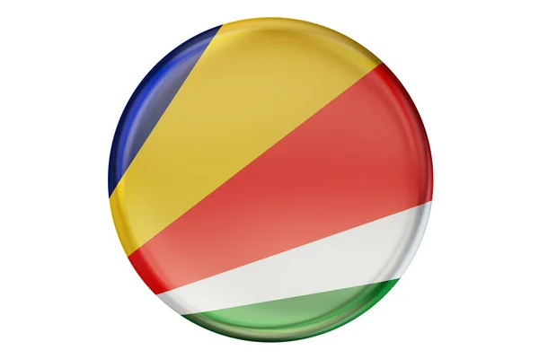 Badge med flagga av Seychellerna, 3d-rendering — Stockfoto