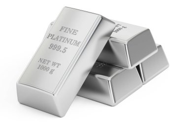 Platin barlar, 3d render kümesi