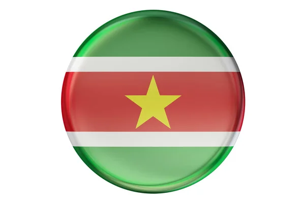 Badge met de vlag van Suriname, 3D-rendering — Stockfoto