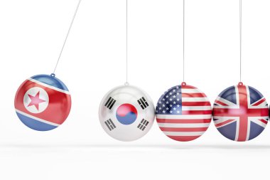 Kuzey Kore, Güney Kore, ABD, Büyük Britanya'nın siyasi çatışma 
