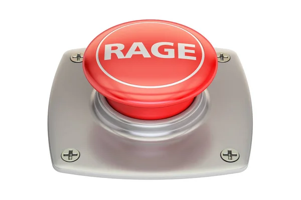 Красная кнопка ярости, 3D рендеринг — стоковое фото