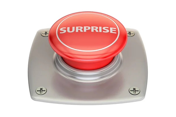 Surprise röd knapp, 3d-rendering — Stockfoto