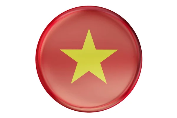 Insignia con la bandera de Vietnam, Renderizado 3D — Foto de Stock