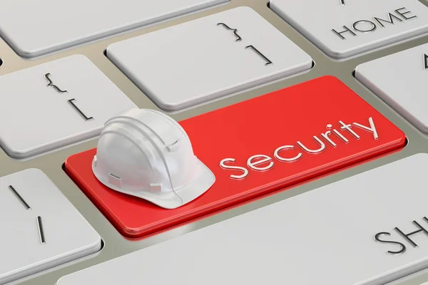 Engineering security concept on keyboard button, 3D rendering — Stock Photo, Image