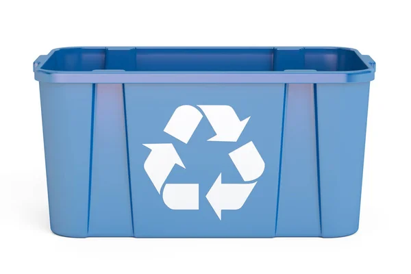 Blue recycling bin, 3D rendering — Stock Photo, Image