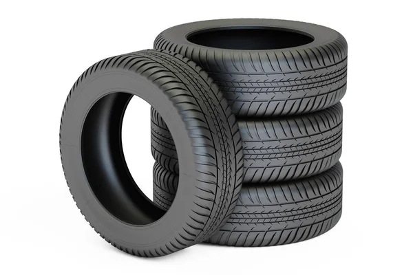 Pila de neumáticos de automóvil, renderizado 3D — Foto de Stock